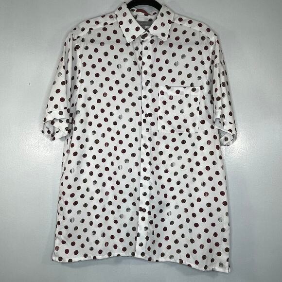 Ted Baker London Men Shorts Sleeve Button Up Collared Shirts Polka dots Size 4 M - Picture 1 of 10